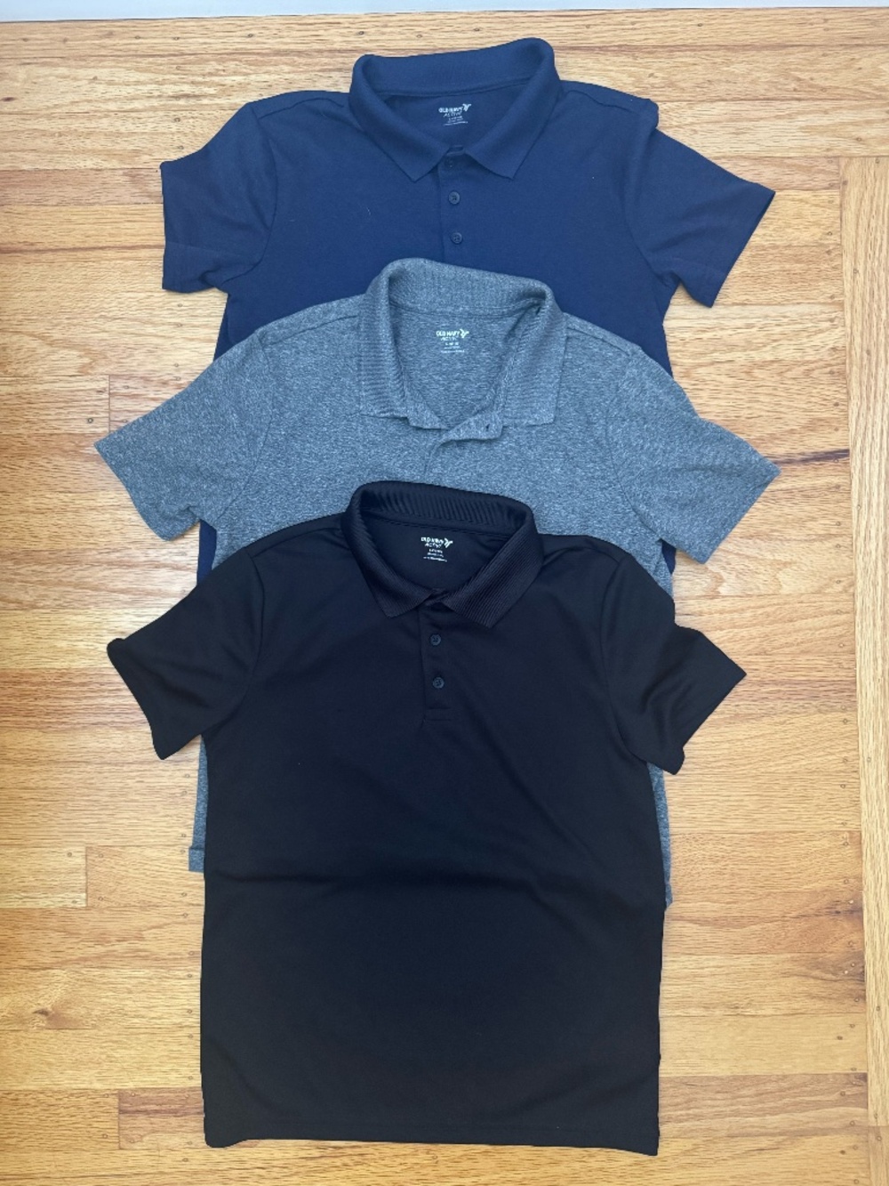 Bundle of 3 Old Navy Active Go-Dry Cool Boys Polo Shirts Large (10-12)